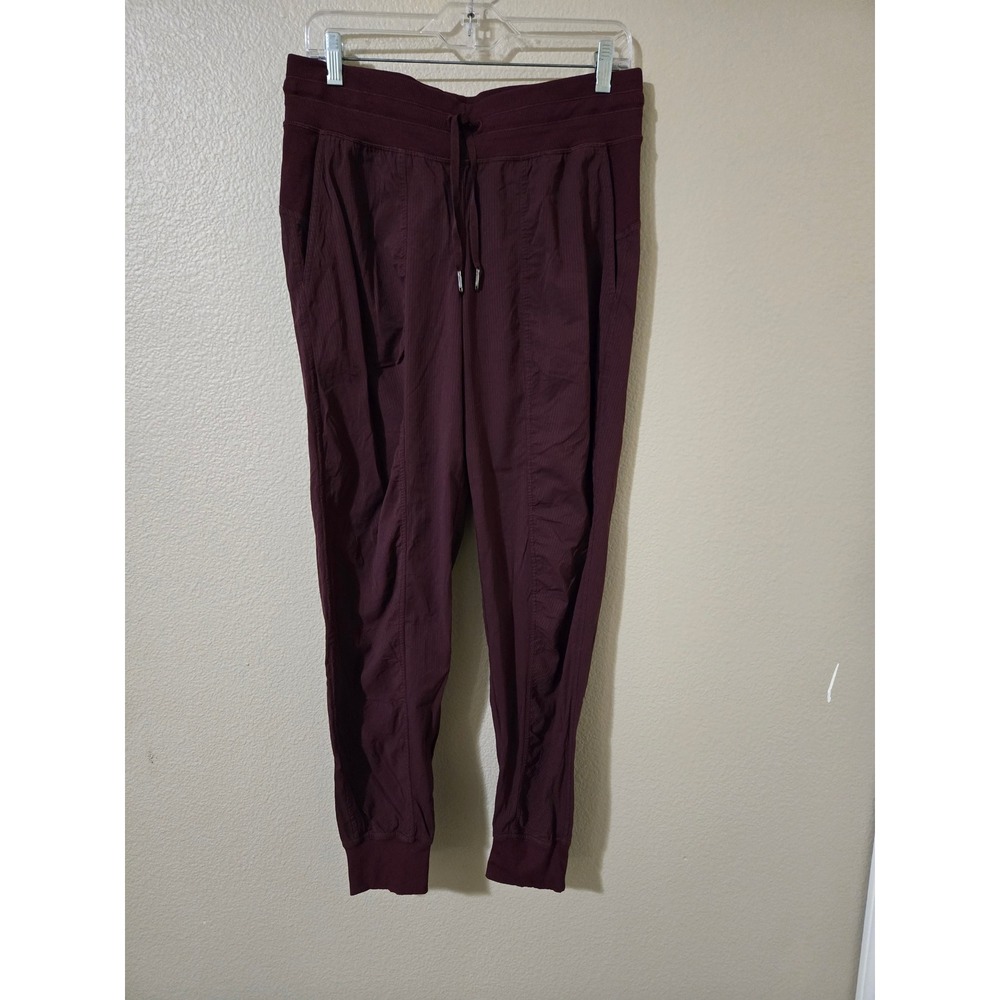 Lululemon Beyond the Studio Jogger Cassis Burgundy Swift Pinstripe Size 8
